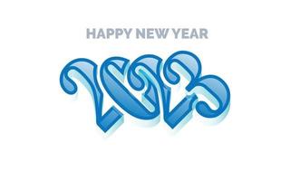 Happy new year 2023 White background Text logo design vector