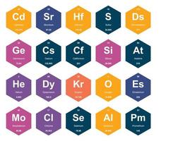 20 Preiodic table of the elements Icon Pack Design vector