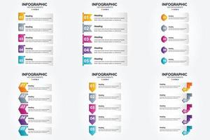 ilustración vectorial infografía conjunto de diseño plano para folleto publicitario y revista vector