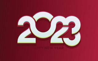 Happy new year 2023 White background Text logo design vector