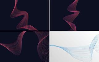 Collection of geometric minimal lines pattern set vector