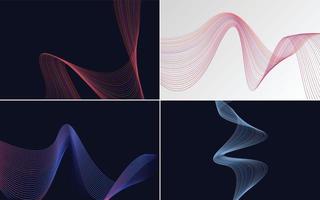 Collection of geometric minimal lines pattern set vector