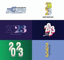 Big Set of 2023 Happy New Year logo text design 2023 number design template vector