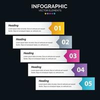 5 Steps Infographics design vector and marketing can be used for workflow layout