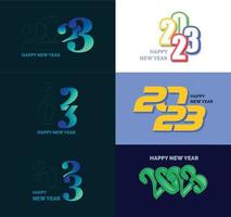 Big Set of 2023 Happy New Year logo text design 2023 number design template vector