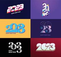 Big Set of 2023 Happy New Year logo text design 2023 number design template vector