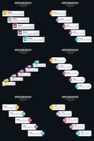 Vector 6 Infographics Pack Presentation slide template 5 Steps cycle diagrams and timelines