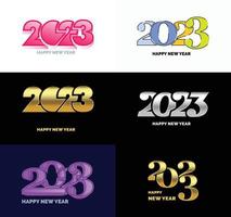 Big Collection of 2023 Happy New Year symbols Cover of business diary for 2023 with wishes vector