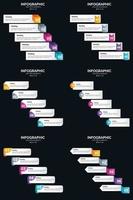 Vector 6 Infographics Pack Presentation slide template 5 Steps cycle diagrams and timelines