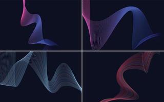 Collection of geometric minimal lines pattern set vector