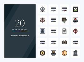 20 Finance line Filled icon for presentation vector