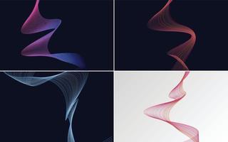 Collection of geometric minimal lines pattern set vector