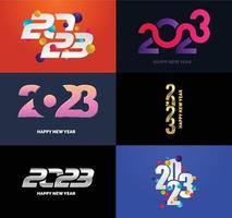 Big Set of 2023 Happy New Year logo text design 2023 number design template vector