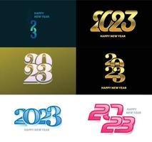 Big Set of 2023 Happy New Year logo text design 2023 number design template vector