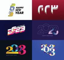 Big Set of 2023 Happy New Year logo text design 2023 number design template vector