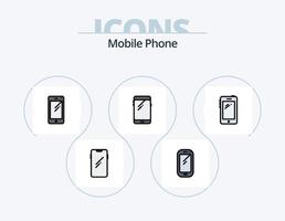 Mobile Phone Line Filled Icon Pack 5 Icon Design. . huawei. vector