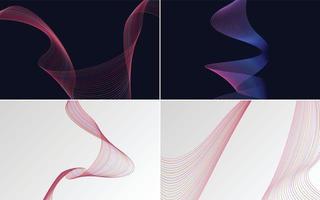 Collection of geometric minimal lines pattern set vector