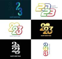 Big Set of 2023 Happy New Year logo text design 2023 number design template vector