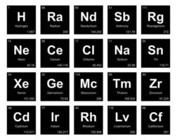 diseño de paquete de iconos de 20 tablas preiodicas de los elementos vector