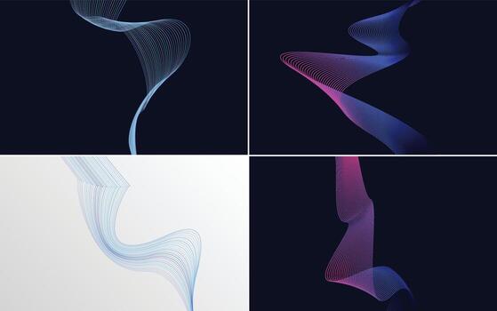 paquete de fondo de presentación abstracta de curva de onda moderna vector