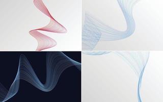 Collection of geometric minimal lines pattern set vector