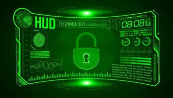 Modern HUD Technology Screen Background with padlock vector