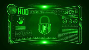 Modern HUD Technology Screen Background with padlock vector