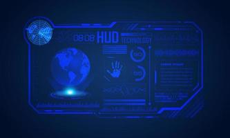 Blue Modern HUD Technology Screen Background vector