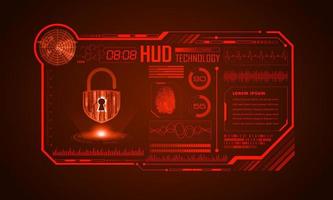 Modern HUD Technology Screen Background with Padlock vector