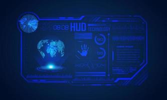 Blue Modern HUD Technology Screen Background vector