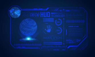 Blue Modern HUD Technology Screen Background vector