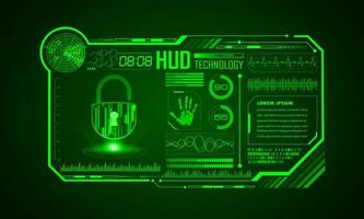 Modern HUD Technology Screen Background with padlock vector