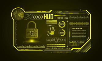 Modern HUD Technology Screen Background with padlock vector