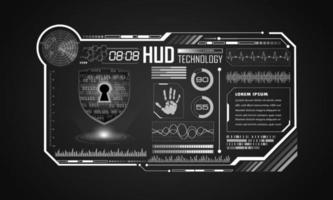 Modern HUD Technology Screen Background with padlock vector