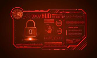 Modern HUD Technology Screen Background with padlock vector