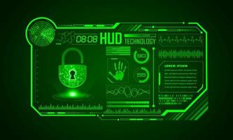 Modern HUD Technology Screen Background with padlock vector