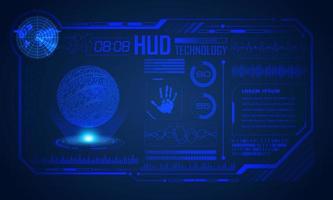 Blue Modern HUD Technology Screen Background vector