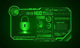 Modern HUD Technology Screen Background with padlock vector