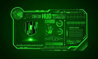 Modern HUD Technology Screen Background with padlock vector