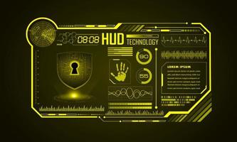 Modern HUD Technology Screen Background with padlock vector