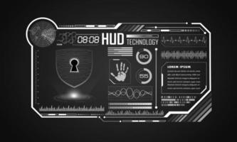 Modern HUD Technology Screen Background with padlock vector