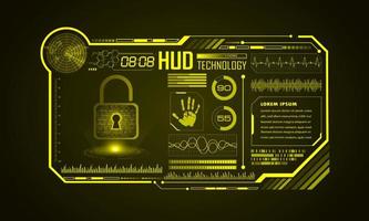 Modern HUD Technology Screen Background with padlock vector