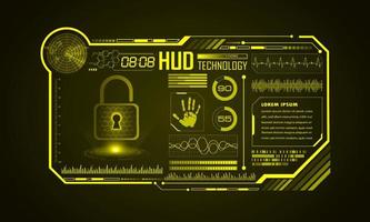 Modern HUD Technology Screen Background with padlock vector