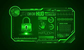 Modern HUD Technology Screen Background with padlock vector