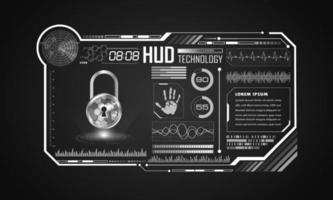 Modern HUD Technology Screen Background with padlock vector