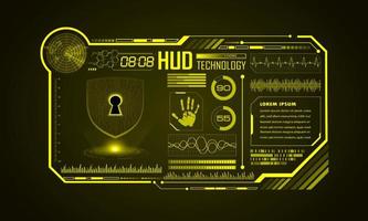 Modern HUD Technology Screen Background with padlock vector