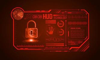Modern HUD Technology Screen Background with padlock vector
