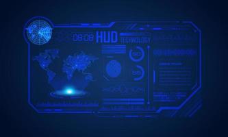 Blue Modern HUD Technology Screen Background vector