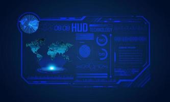 Blue Modern HUD Technology Screen Background vector