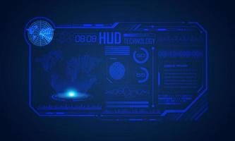 Blue Modern HUD Technology Screen Background vector